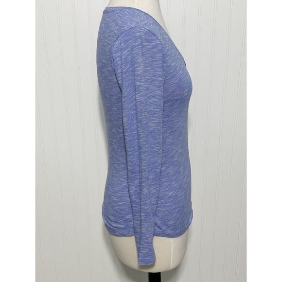 Old Navy Women's Pinstripe V Neck Long‎ Sleeve Pullover Top Blue Size Small - Picture 3 of 8